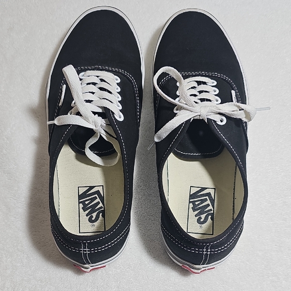 Vans Other - Vans Unisex Black Canvas Sneakers with White Accents Size 7.5 Men 9 Womens EUC